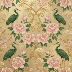 Vintage Chinoiserie Floral Seamless Pattern – Luxury Digital Download