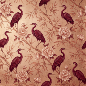 Burgundy & Rose Gold Colorway Floral Seamless Pattern – Luxury Digital Download
