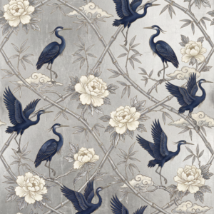 Navy Blue & Silver Colorway Colorway Seamless Pattern – Luxury Digital Download