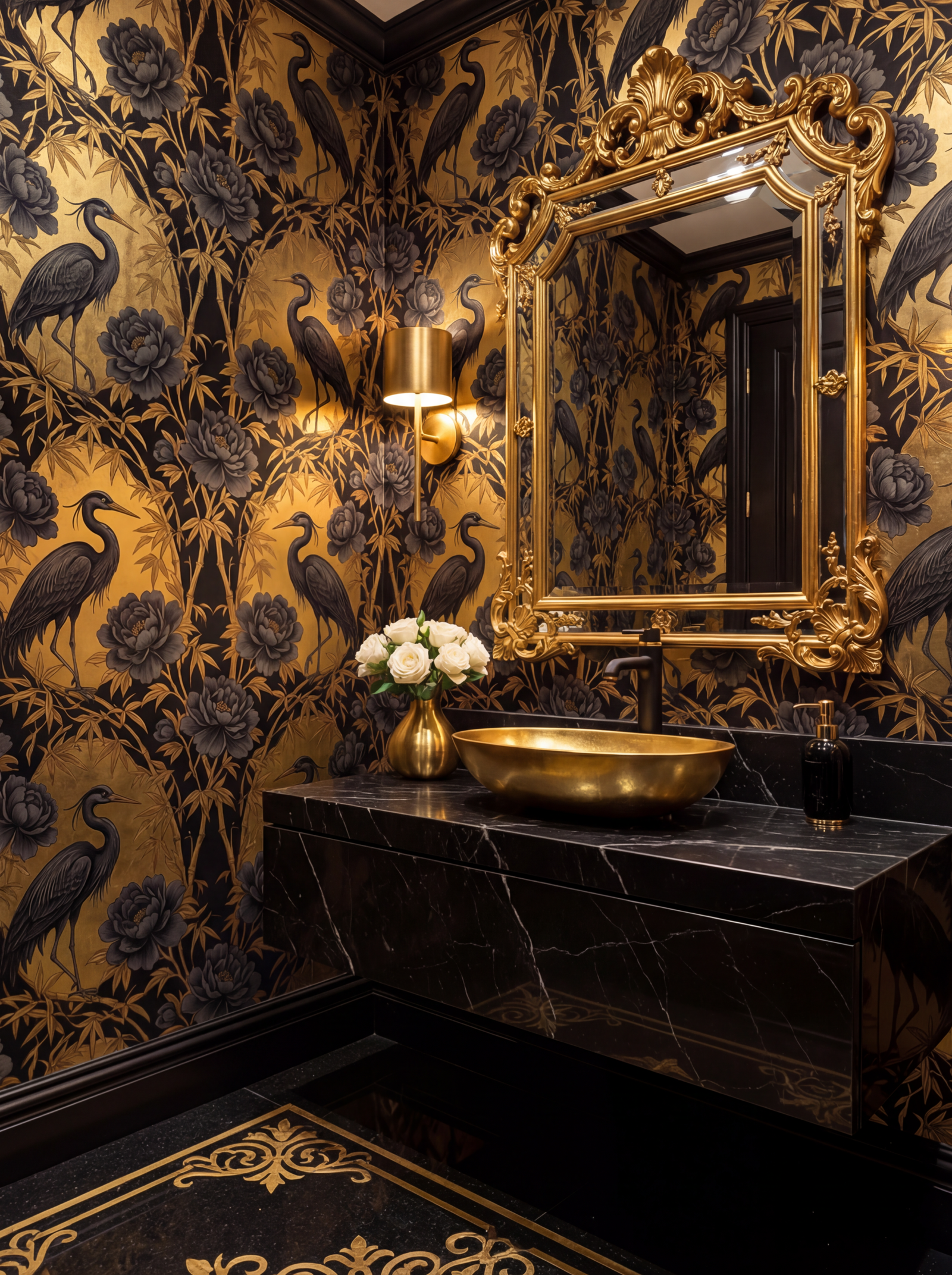 Black & Gold Chinoiserie Seamless Pattern – Luxury Digital Download - Image 3
